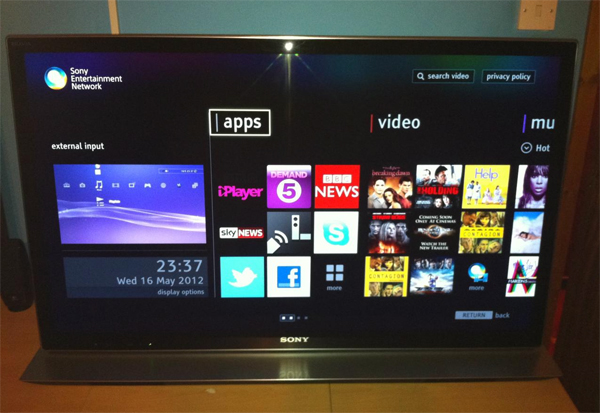 Smart TV телевизора Sony KDL-40HX853