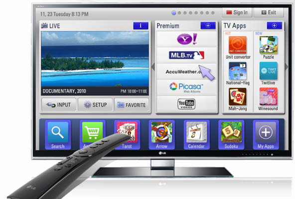 Smart TV от LG - пульт как бы клацает на экране